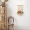Single-Tier Macramé Boho Wall Hanging Shelf – Handmade Wooden Floating Shelf, Bohemian Woven Plant Holder, Mini Chic Organizer for Bathroom, Bedroom, Nursery, or Western Home Décor, Perfect Gift